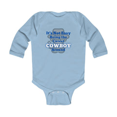 (Not Easy Being Cutest Cowboy) Infant Long Sleeve Bodysuit