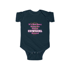 (Not Easy Being Cutest Cowgirl Around) Infant Fine Jersey Bodysuit