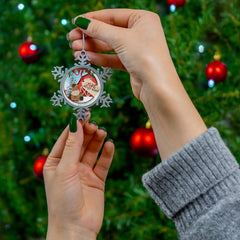 Feliz Neigh-Vidad Pewter Snowflake Ornament