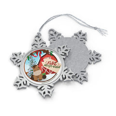 Feliz Neigh-Vidad Pewter Snowflake Ornament